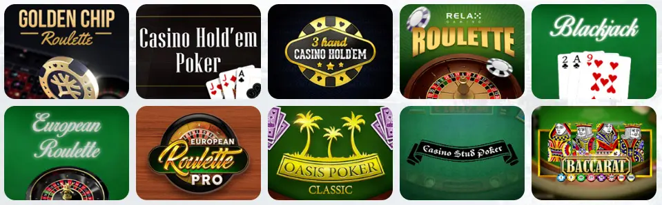 Jeux de table au Betstro Casino